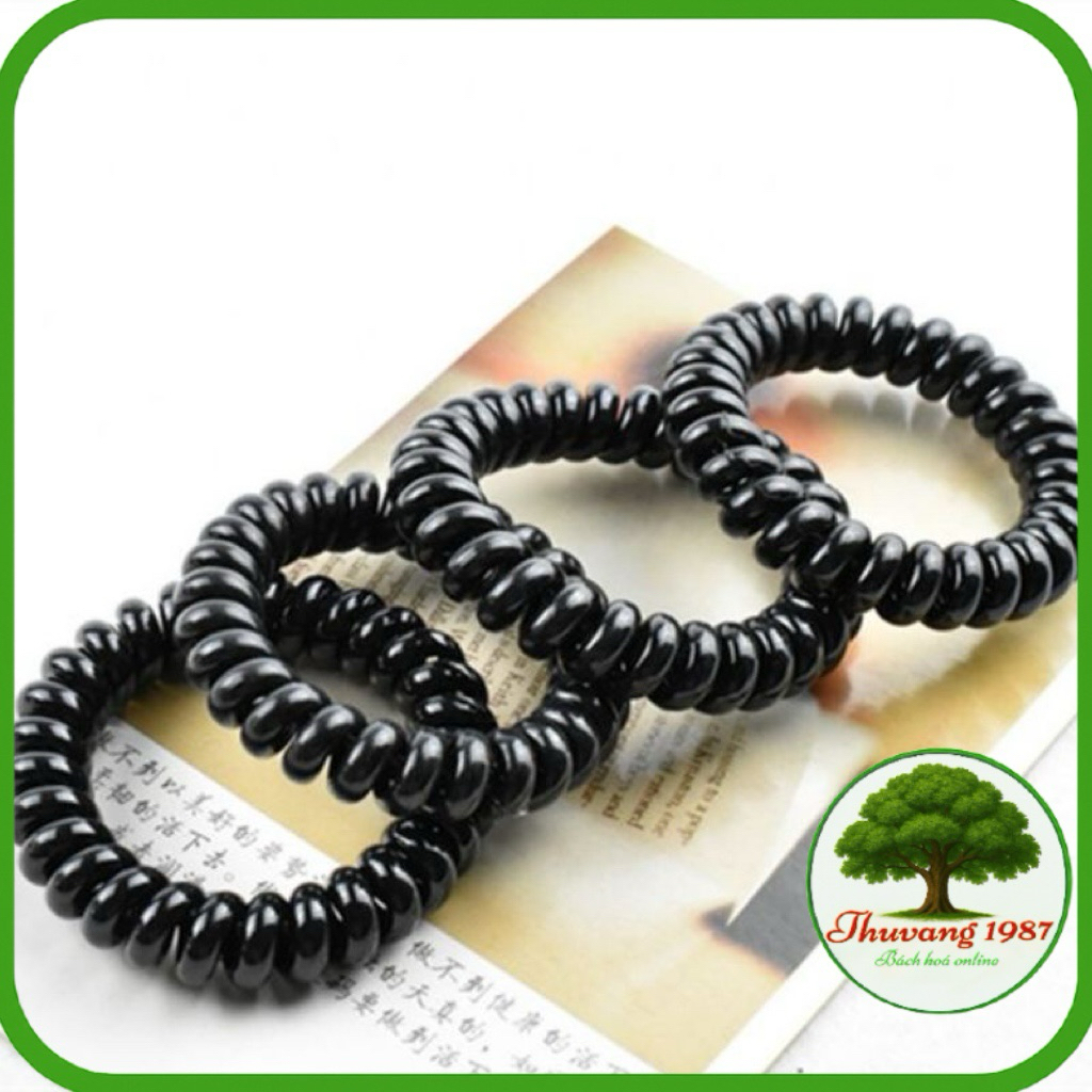 Set  3 dây cột tóc lò xo màu đen chống rối co giãn tốt