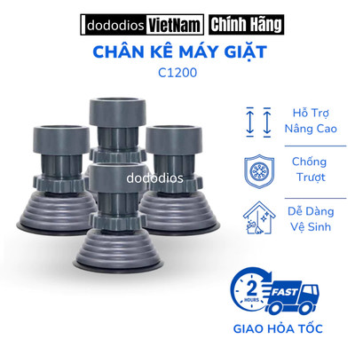 Chân đế máy giặt dododios chất liệu nhựa cao su chống rung, kê cao và bảo vệ chân kê máy giặt tủ lạnh