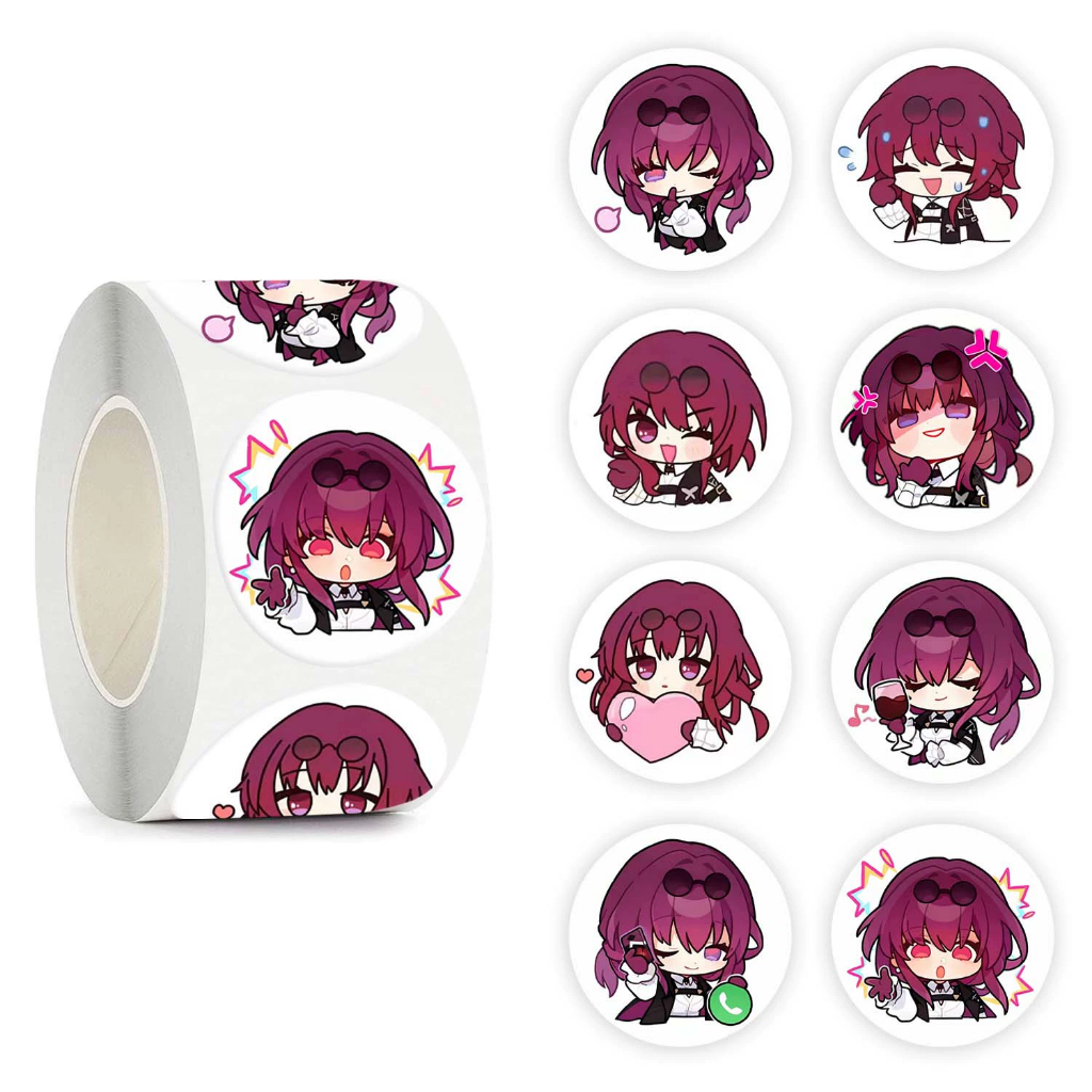 500 cái/ Cuộn Sticker Trò chơi Honkai Star Rail - Kafka, Aventurine, Jingyuan & (Caelus / Stelle)