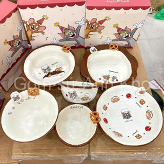  Bộ Bát Đĩa Gốm Sứ Decor Bát Ăn Cơm Bát Ăn Chè Chén Dĩa Dễ Thương Bộ bát đĩa Tom và Jerry cute dễ thương Gomsudecor21 