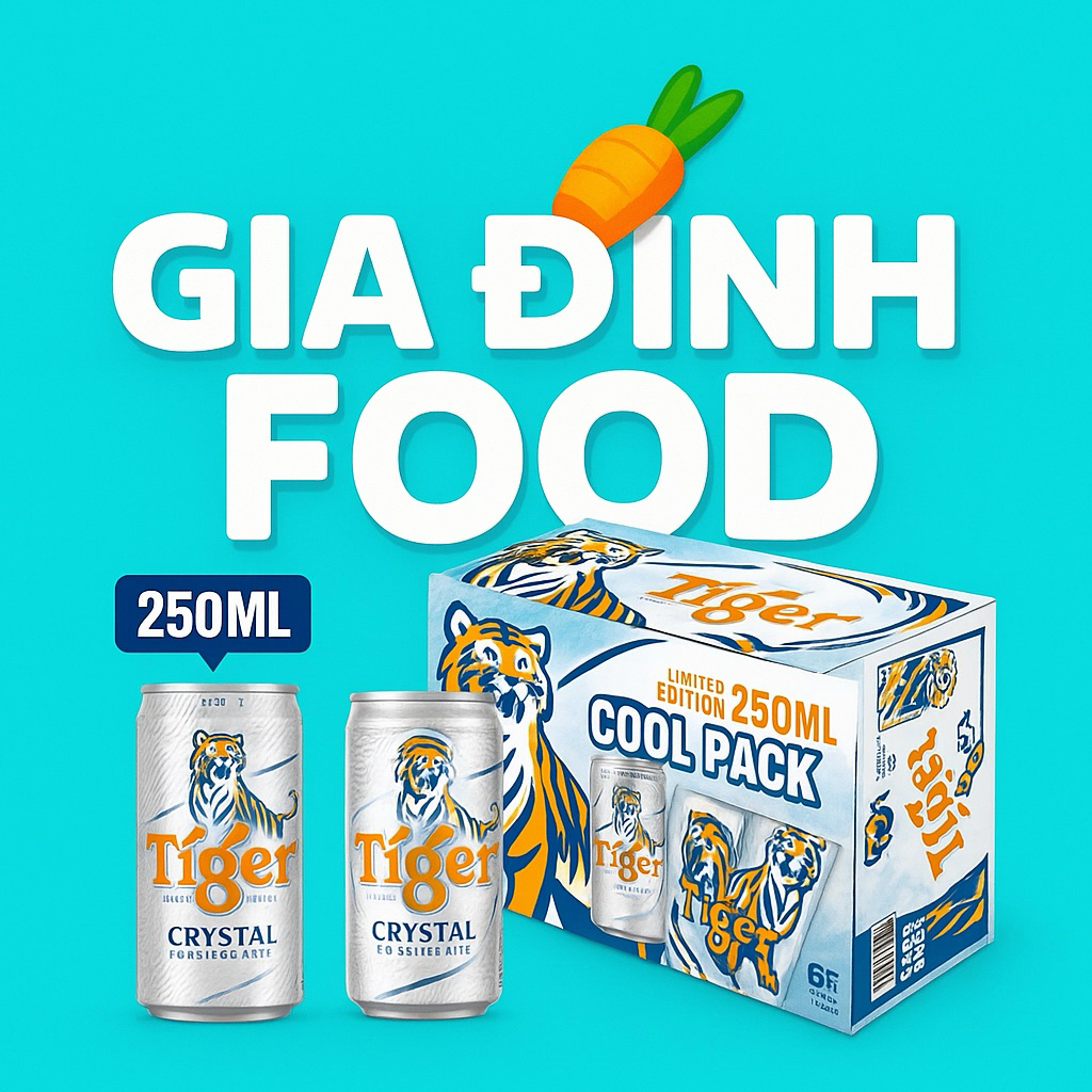 Bia Tiger Crystal 250ml ( 6 lon )