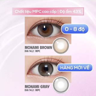  SLENS - Lens 1 NGÀY  1 CHIẾC  MONAMI brown gray MPC - Kính áp tròng Hàn Quốc Seoullens 