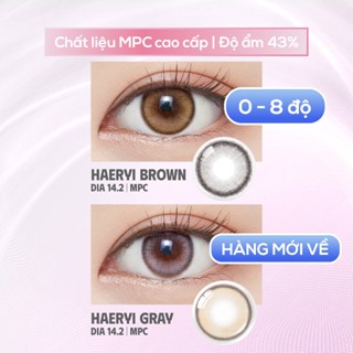  SLENS -  Lens 1 NGÀY  1 CHIẾC  HAERYI brown gray MPC - Kính áp tròng Hàn Quốc Seoullens 