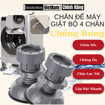 Chân Kê Máy Giặt Bộ 4 Chân Đế Máy Giặt Chống Rung Chống Trơn Trượt Có Thể Điều Chỉnh Tăng Giảm dododios