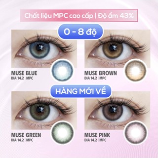  SLENS - Lens 1 NGÀY  1 CHIẾC  MUSE blue brown green pink MPC - Kính áp tròng Hàn quốc Seoullens 