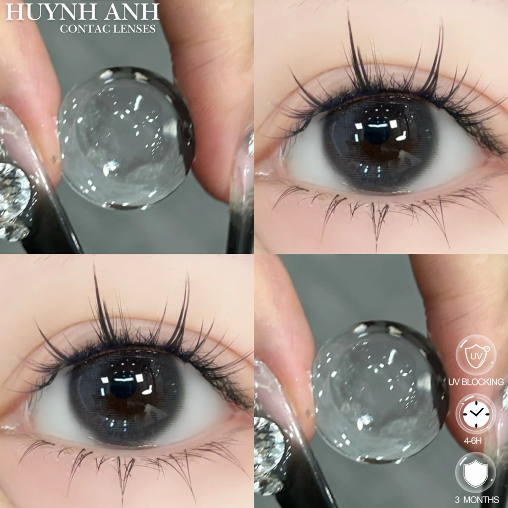 Lens Mắt Kính Áp Tròng xám trong veo shadow gray Dia 14.0mm Gdia 13.9mm