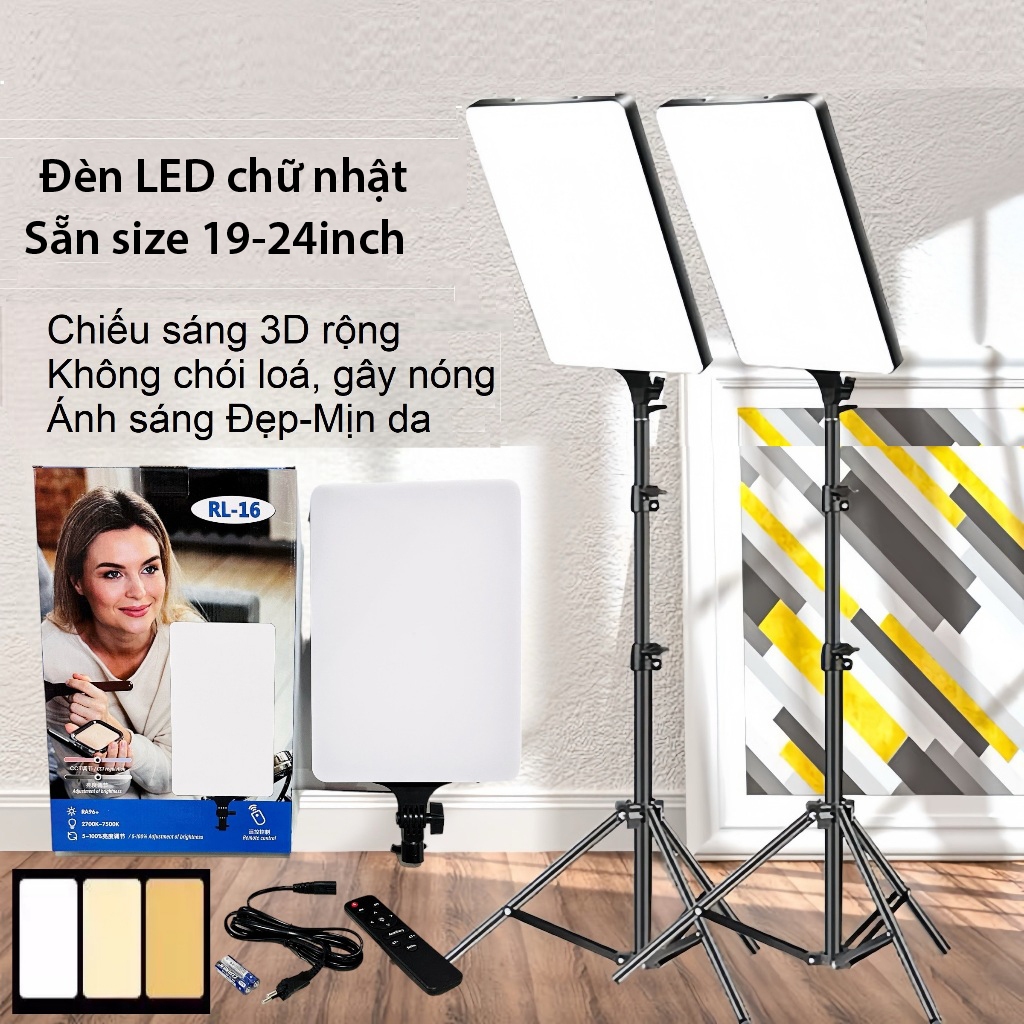 Đèn LED chữ nhật hỗ trợ livestream