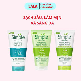  Sữa Rửa Mặt Simple Refreshing Facial Wash 150ml  Mẫu Mới  – Làm Sạch Dịu Nhẹ Cho Da Dầu Da Nhạy Cảm 