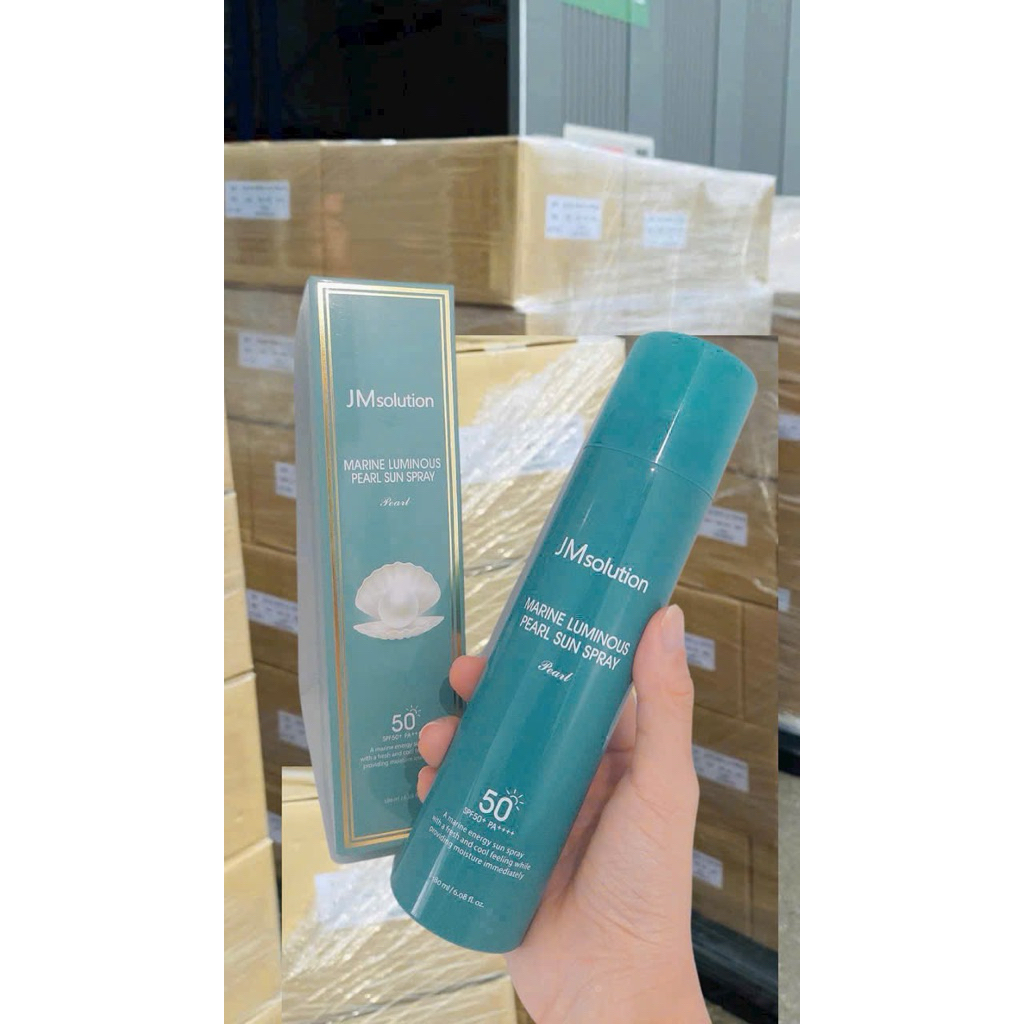 Thanh lý TL Xịt Chống Nắng JM Solution Luminous Sun Spray 180ml, xanh Ngọc trai, Hồng hoa Hồng