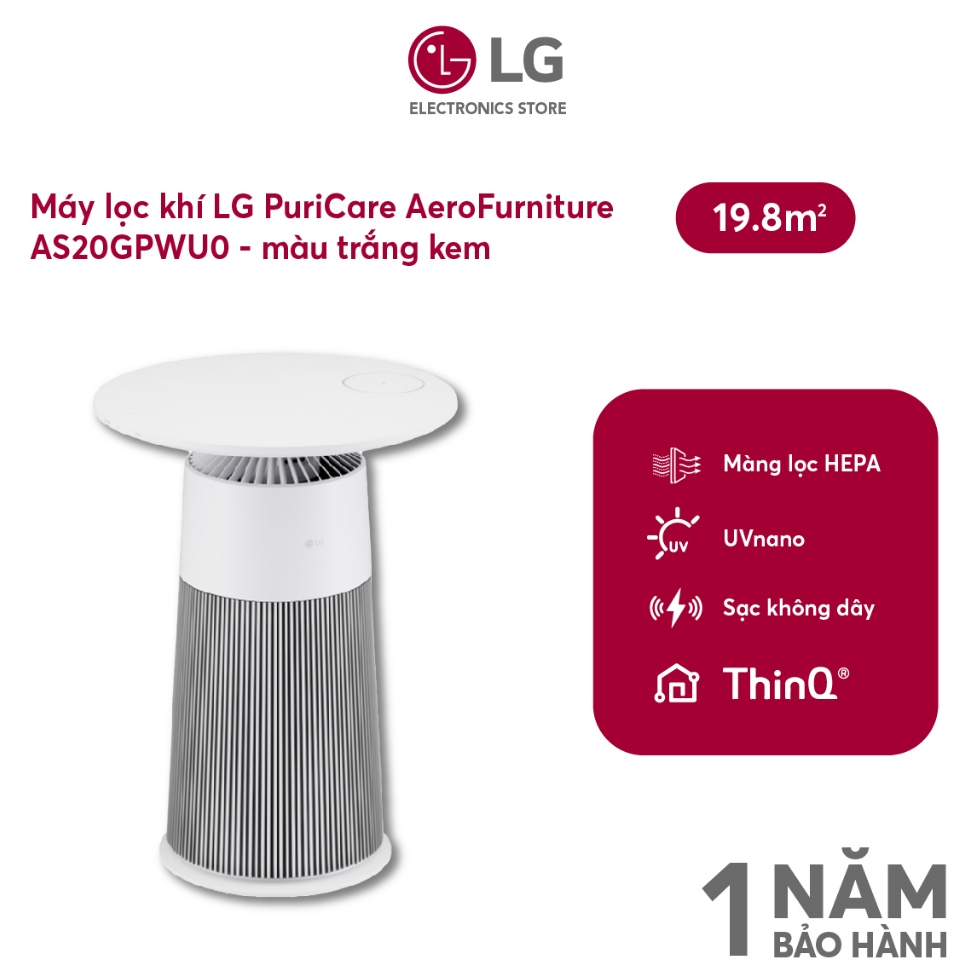 Máy lọc không khí LG PuriCare Aero Furniture AS20GPWU0 màu trắng 41W
