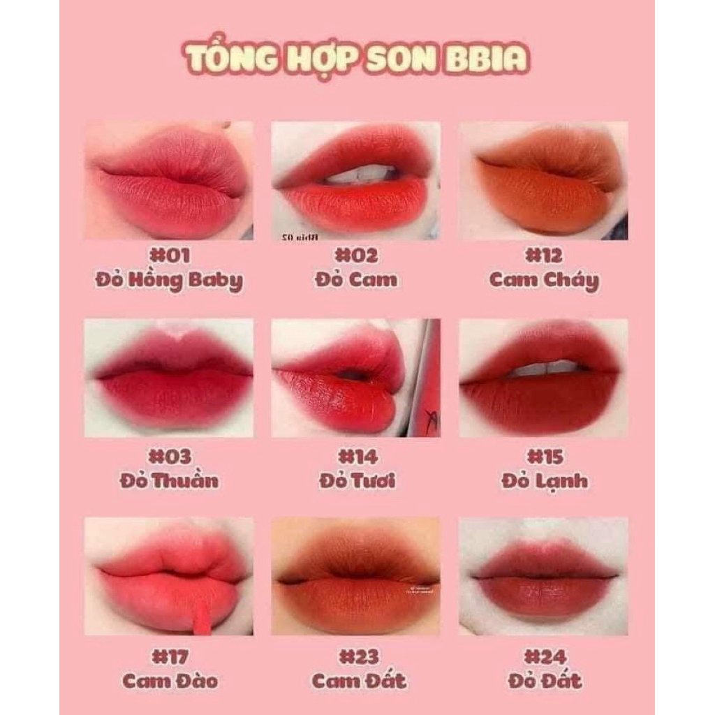Son kem lì last velvet tint Bbia chính hãng