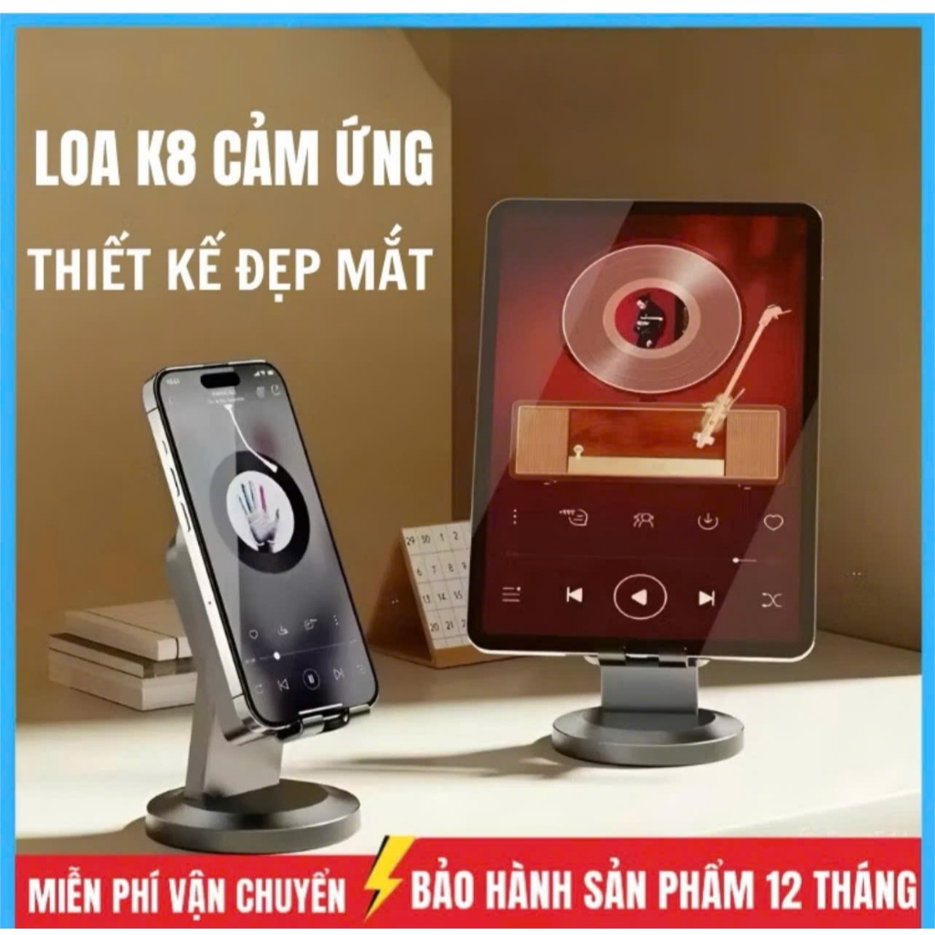 Loa cảm ứng không dây K8 (Ba trong một) Chân đế đa chức năng + Loa cảm ứng / Loa Bluetooth + Gương t