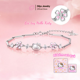  Bộ quà tặng lắc tay Hello Kitty 2 hoa anh đào cho nữ kèm túi đáng yêu không gỉ bền màu DILYS - MFHK2 