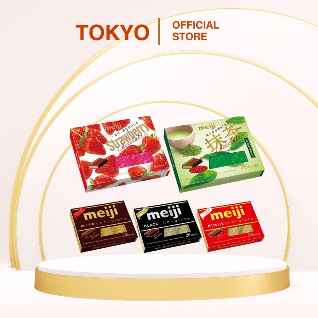 Socola Meiji Nhật bản Hộp 26 thanh Siêu Ngon,Trà xanh, Socola, Dâu, Socola nhật
