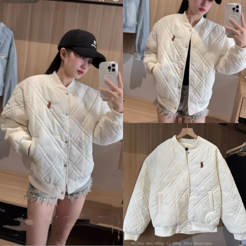 Áo Khoác Phao Bomber Trần Trám Thêu Hình