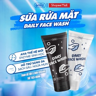  Sữa rửa mặt Daily Face Wash than gỗ sồi bùn khoáng Oniiz làm sạch bụi bẩn dầu thừa ngừa mụn cho da 100ml 
