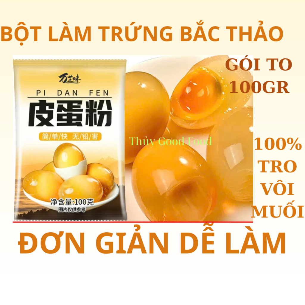 Bột ủ trứng bắc thảo gói to 100gr,bùn ủ trứng bắc thảo,bột làm trứng bắc thảo 100gr (hàng loại 1)