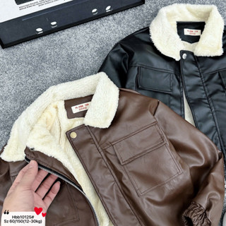  áo khoác da lót lông dày ấm cho bé trai 