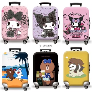  Túi bọc vali - Áo trùm vali KUROMI vải thun lạnh co giãn 6 chiều hình in sắc nét chống thấm nhẹ 
