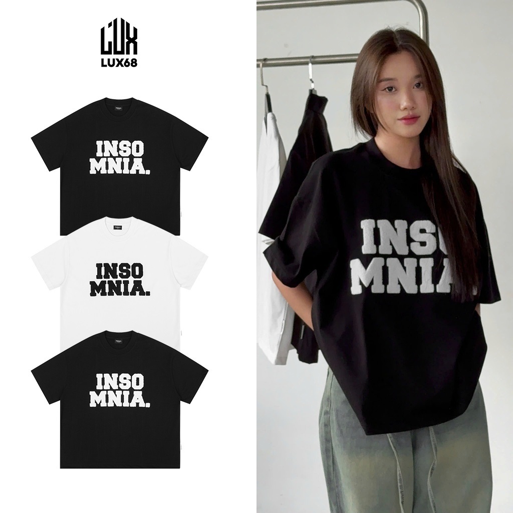 Áo thun Insomnia In Chữ nam nữ unisex tay lỡ, áo phông cotton form rộng oversize streetwear