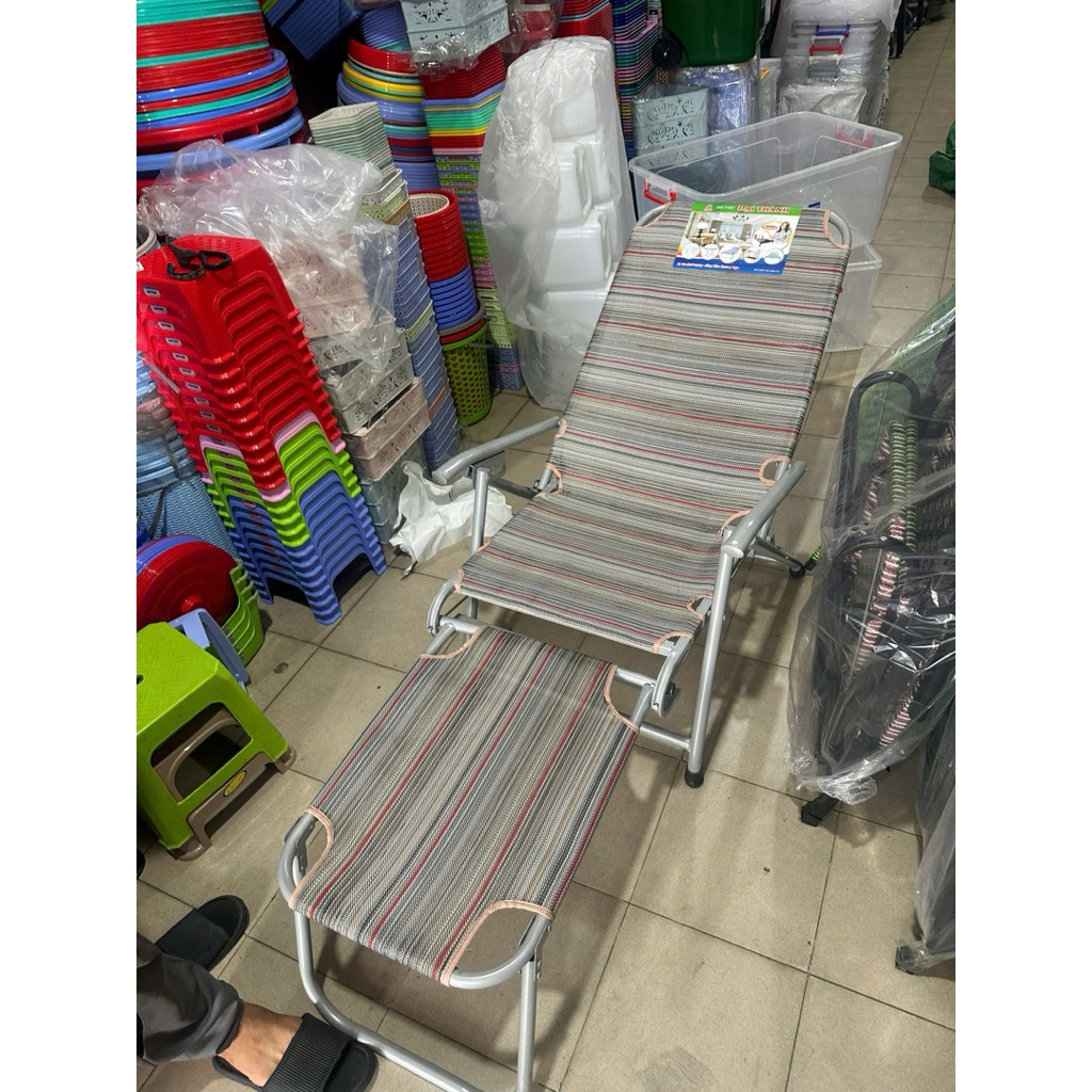 Ghế bố lưới cao cấp – Ghế xếp thư giãn, giá sỉ, ghế bố, có vỉ gác chân