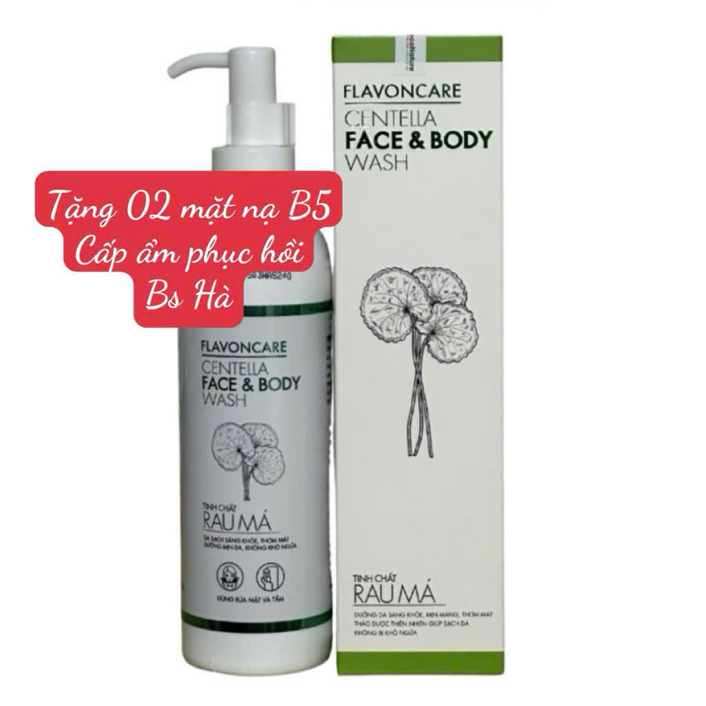 Sữa Rửa Mặt Rau Má & Tắm Toàn Thân Flavoncare Centella Face and Body Wash 240ML mọi loại da| Bs Việt