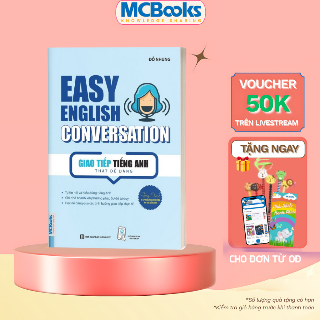 Sách - Easy English Conversation – Giao tiếp tiếng Anh thật dễ dàng - Học Kèm App Online