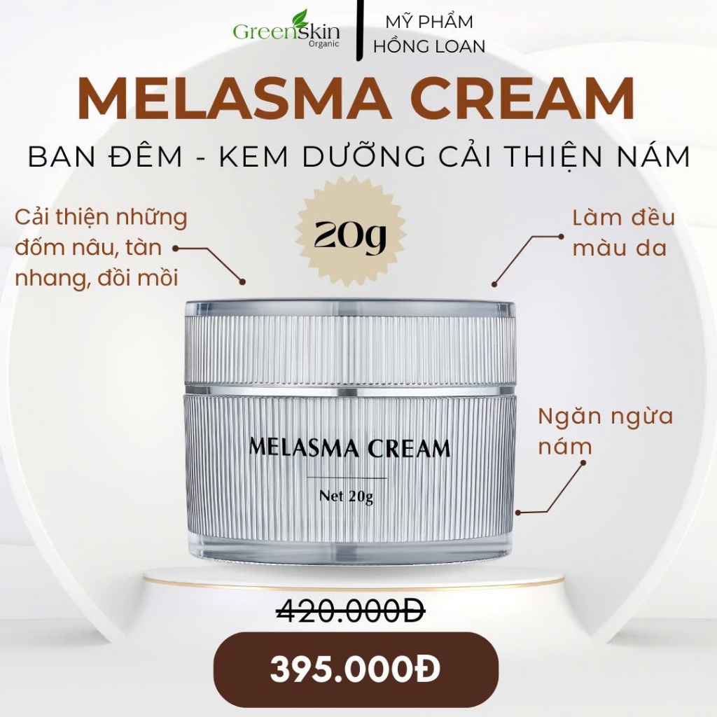 (KEM ĐÊM 20G) Kem Dưỡng Cải Thiện Nám Ban Đêm - GREENSKIN ORGANIC