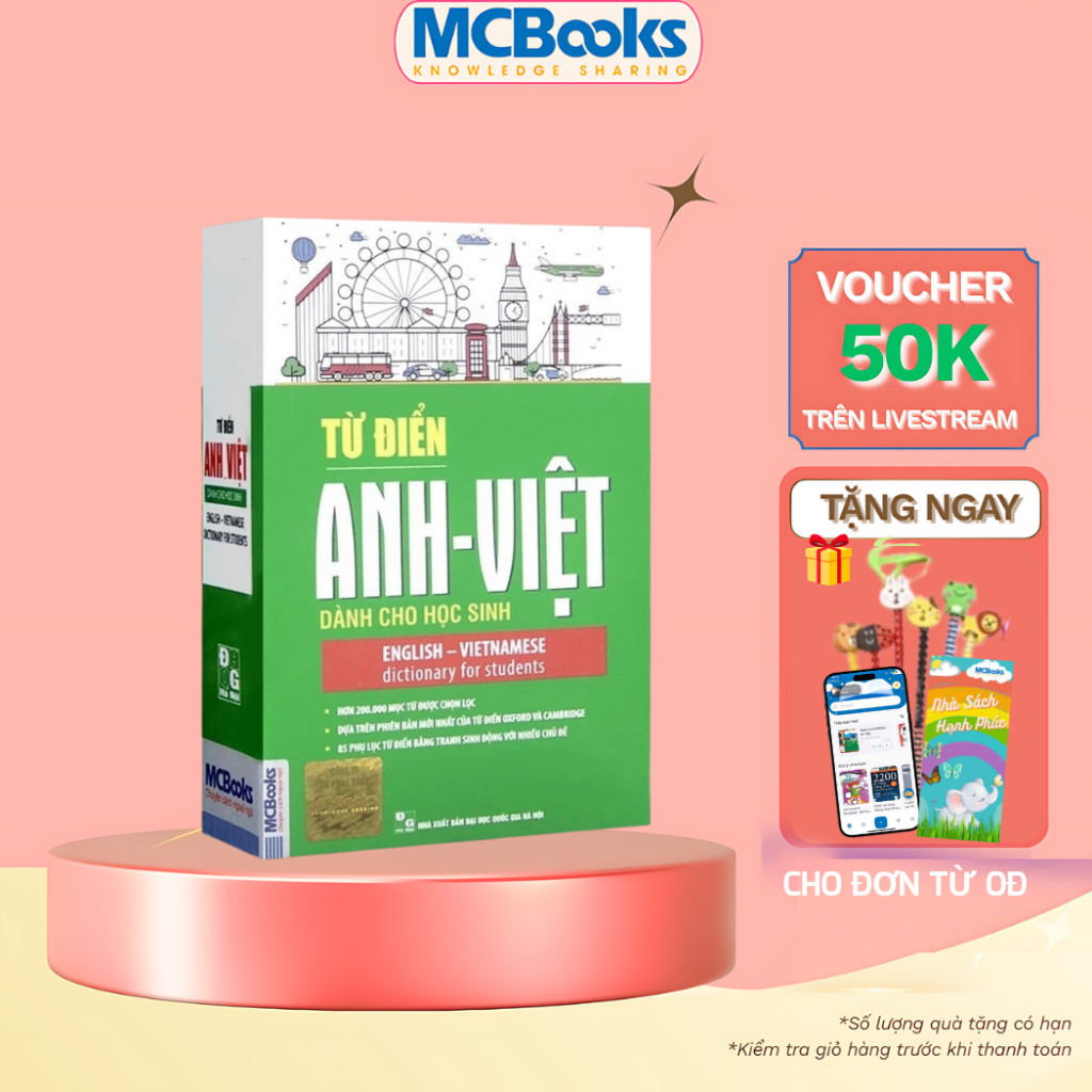 Sách - Từ điển Anh Việt dành cho học sinh (bìa xanh lá cây)