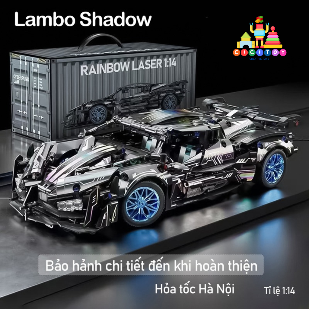 [Cao Cấp] Mô hình lắp ráp siêu xe Lambo Shadow tỉ lệ 1:14 - 1355Pcs, Đồ chơi ôtô điều khiển lắp ráp