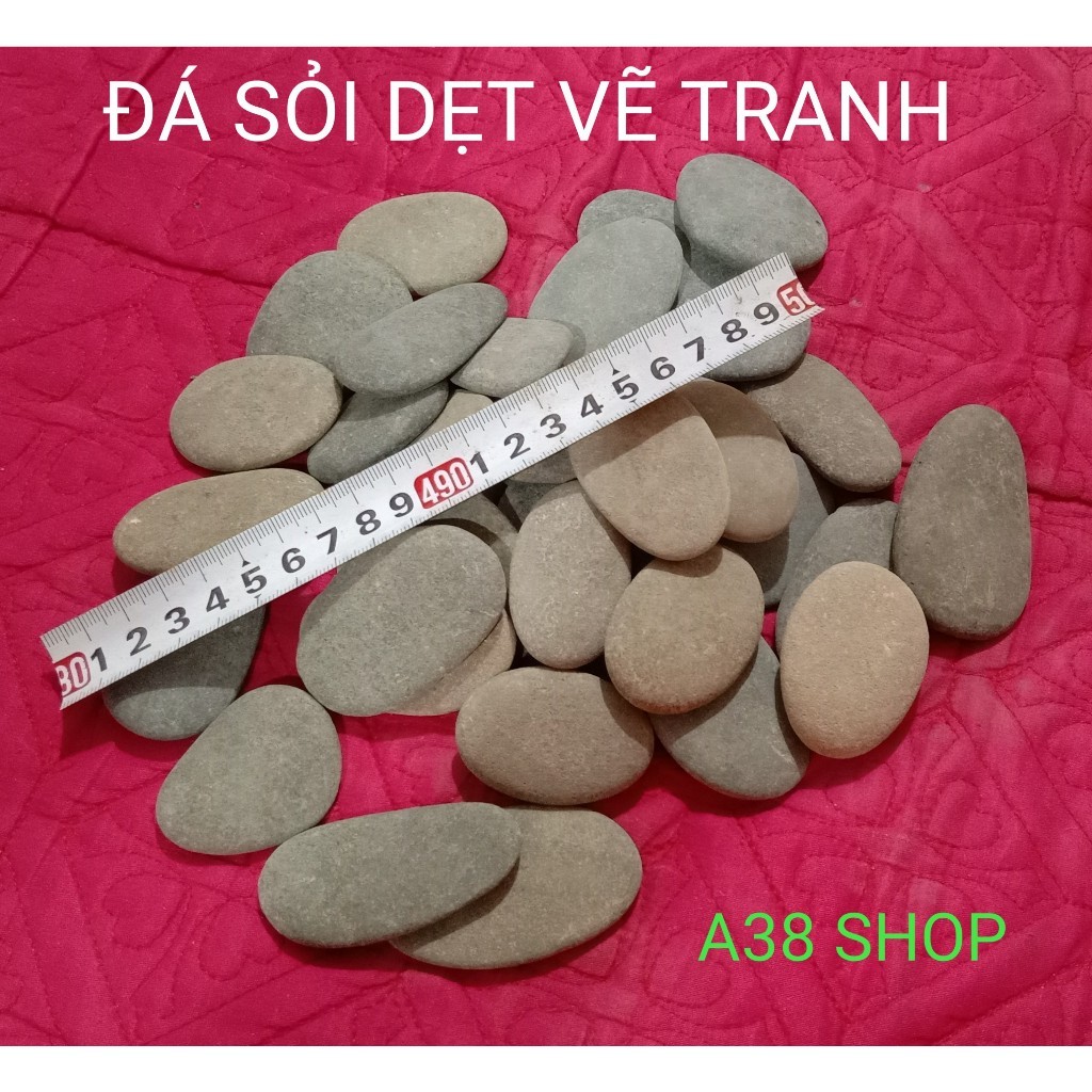 Đá cuội sỏi vẽ tranh 25-60k/1kg size từ 1-15 cm loại dẹt siêu đẹp mịn (A38 SHOP)