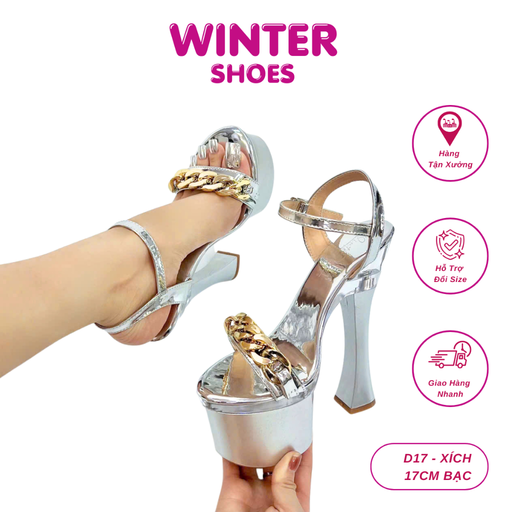 Giày gót đúp chất Mika Xích 17cm (D17) cực xinh hot 2025