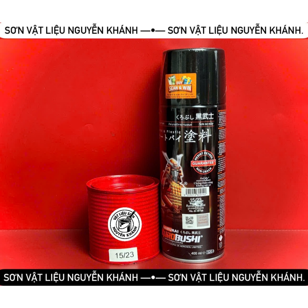 🔴 Sơn Xịt Samurai 15/23 – Signal Red (Màu Đỏ Nổi Bật) Chính Hãng 🔴