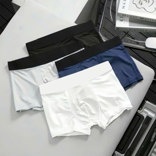 Quần lót nam cạp trơn co giãn 4 chiều quần sịp xì đùi nam mềm mịn bền bỉ boxer nam màu trắng đen xanh than xám
