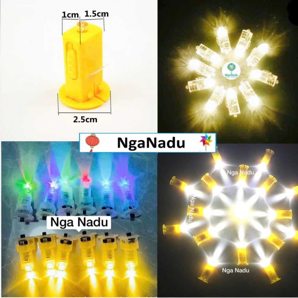 [Lẻ 1 cái] Đèn led nhỏ dùng pin và phụ kiện gắn đèn lồng, đồ chơi thủ công đèn led 7 màu