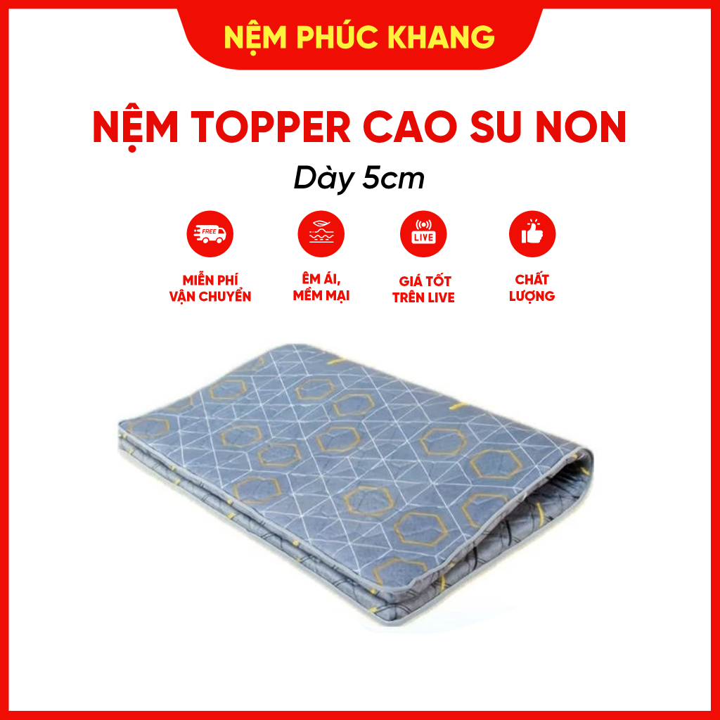 Nệm topper cao su non dày 5cm đủ size