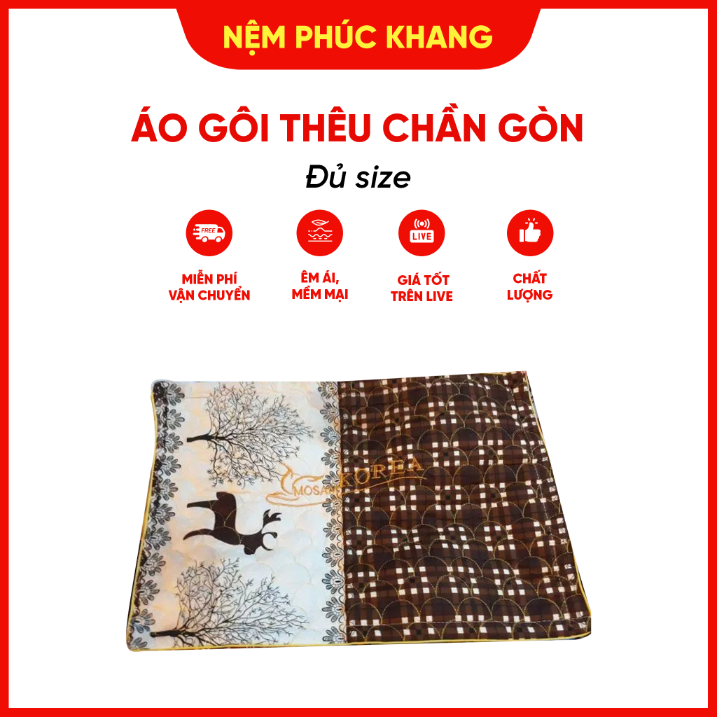 Áo gối thiêu chần gòn đủ size