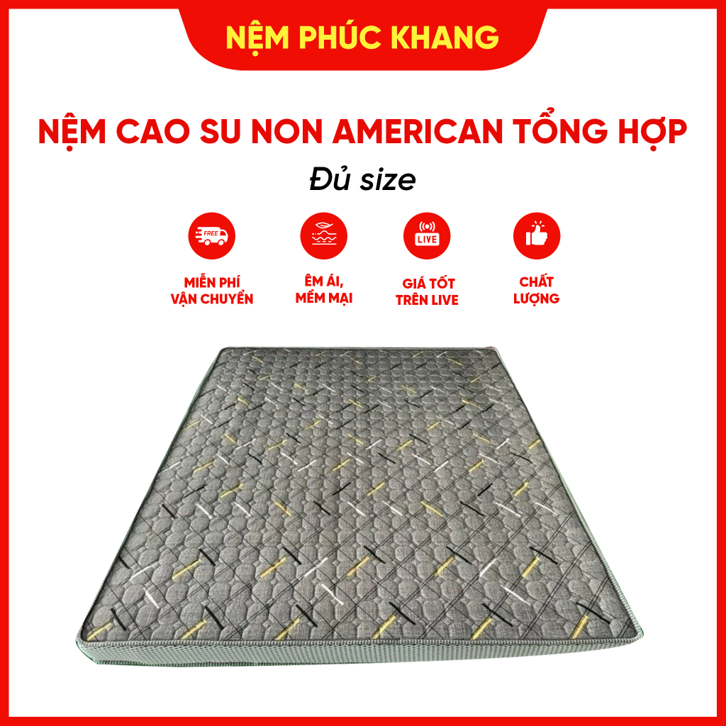 Nệm cao su non American (ép tổng hợp) đủ size dày 10cm( csn american ) (csn tổng hộp) (csn hoạt tính)
