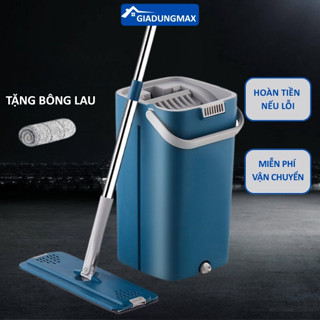 Bộ Cây Lau Nhà Thông Minh Xoay 360 Độ, Bộ Chổi Lau Nhà Kèm Thùng 2 Ngăn Tự Vắt Siêu Sạch