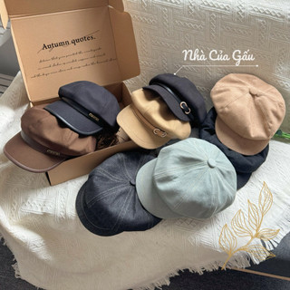 Nón beret phối da hàng cao cấp