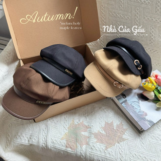 Nón beret phối da hàng cao cấp