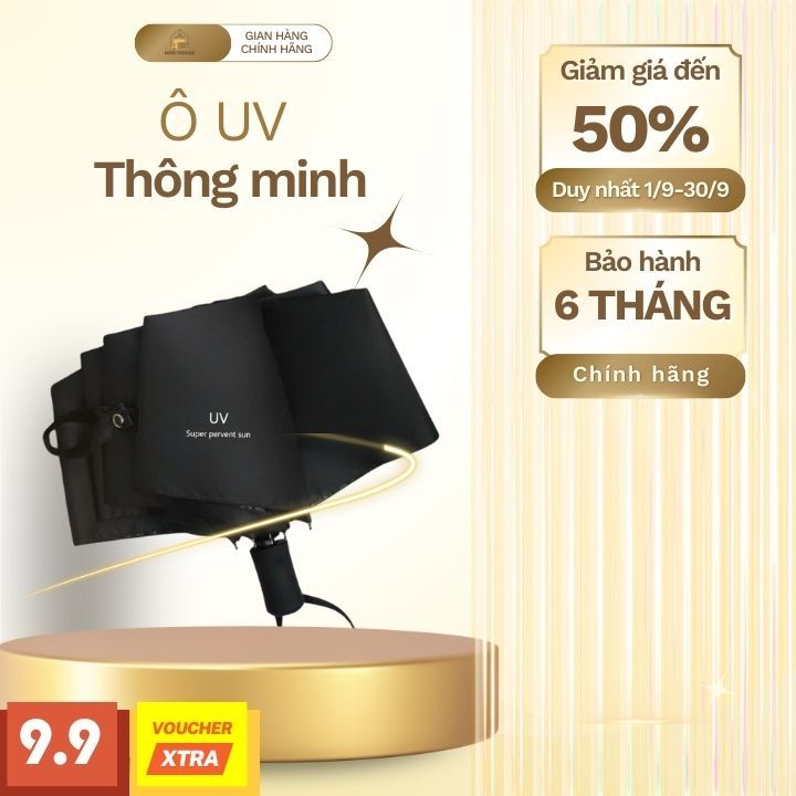 Ô Cầm Tay Cao Cấp, Chống Tia UV Hai Lớp, Mở Tay, Đen Tinh Tế [ Heri House ]