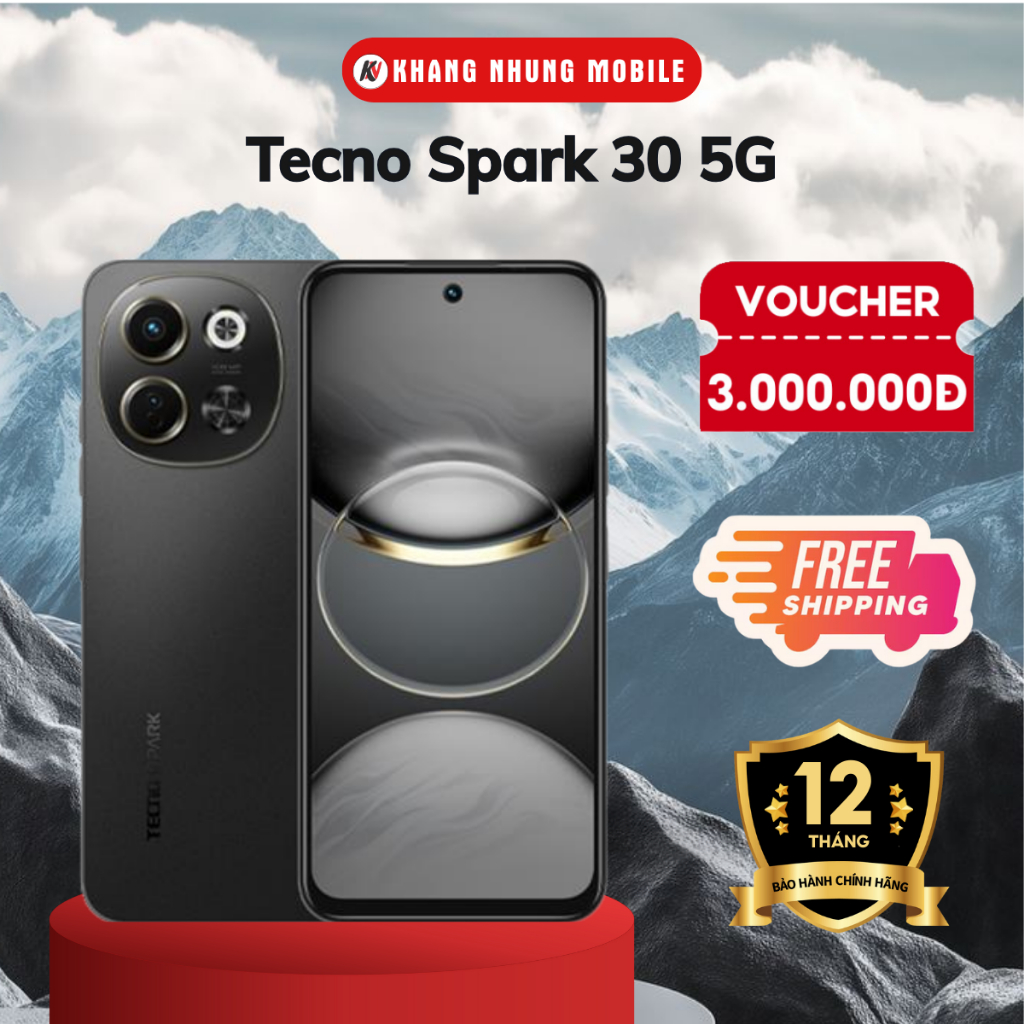 Điện Thoại Tecno Spark 30 5G | (6+6)GB/128GB | Camera 108MP | Màn Hình 6.67" 120Hz |Chính Hãng
