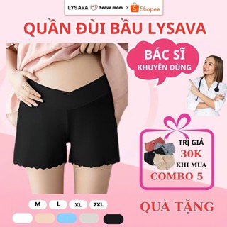 Quần Đùi Bầu Mặc Trong Váy Cho Bà Bầu, Quần Bầu Cạp Chéo Bigsize Lụa Tăm Mềm Mát Mặc Nhà Lysava QD3