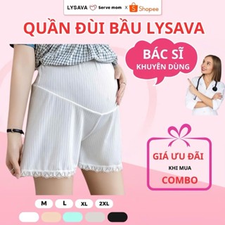 Quần đùi bầu mặt trong váy Lysava chất lụa tăm viền ren mềm mát có chun điều chỉnh QD2