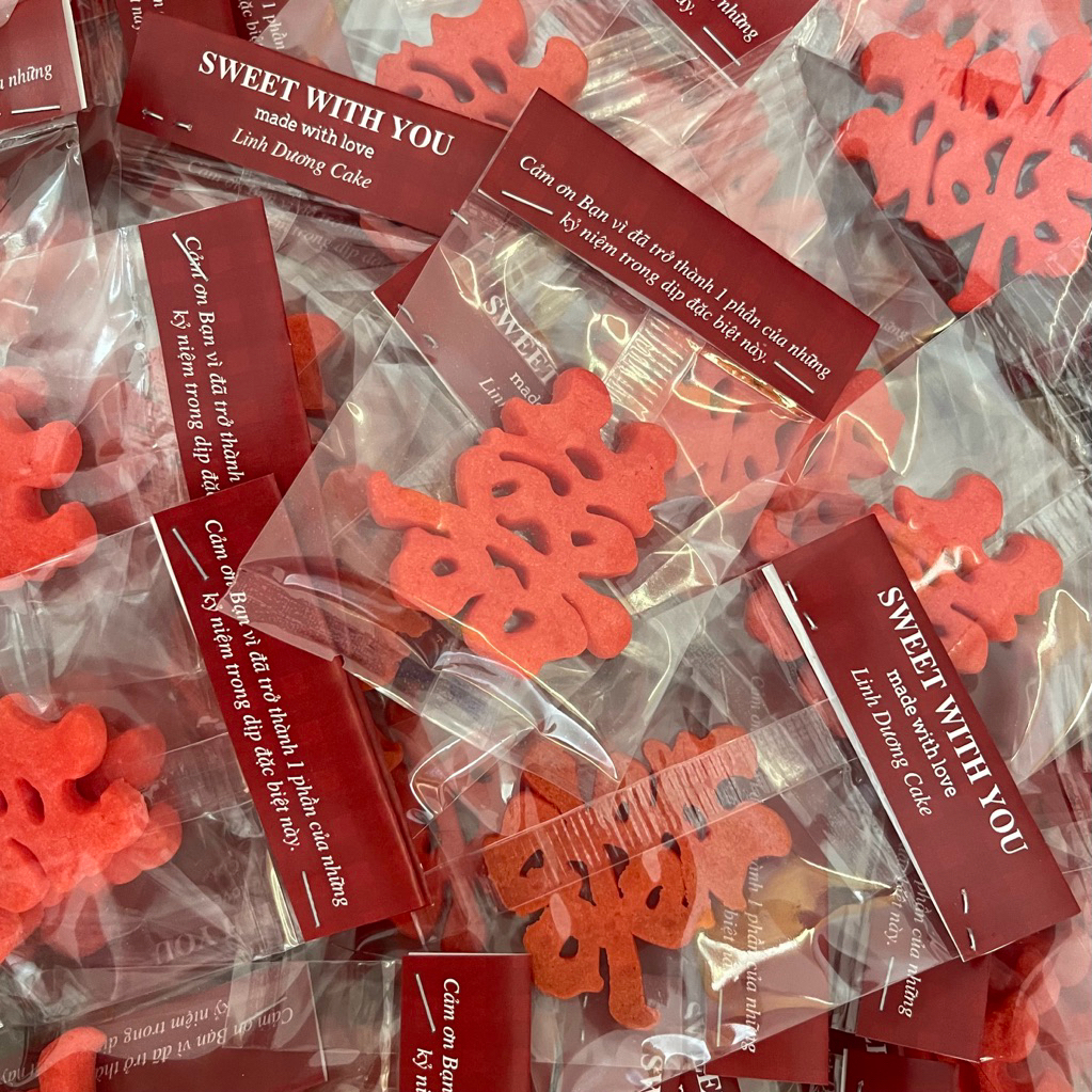 Bánh quy cookie  , kẹo cưới song hỷ handmade wedding cookie - quà đáp lễ