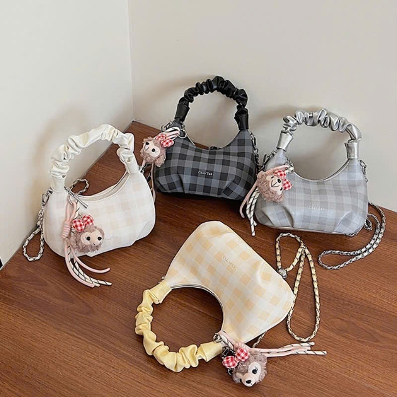 Túi xách nữ đeo chéo túi cầm tay quai nhúm tặng kèm móc gấu size 19 vừa điện thoại - HT132 | BigBuy360 - bigbuy360.vn