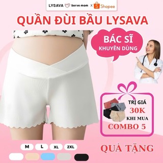  Quần Đùi Bầu Mặc Váy Lụa Tăm Mềm Mịn Quần Bầu Bigsize Cạp Chéo Mát Mẻ Lysava QD3 