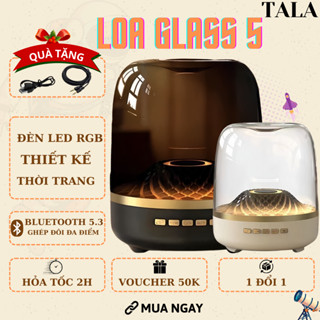 LOA Bluetooth Glass 5 Sound Blaster, Loa Không dây có đèn LED RGB, Loa máy tính để bàn Decor