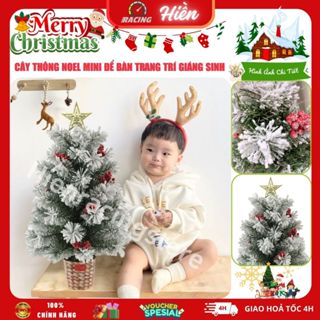 Cây Thông Noel Mini Phủ Tuyết Cao 45cm 60cm Decor Giáng Sinh Để Bàn Trang Trí Nhà Cửa, Phòng Ngủ...